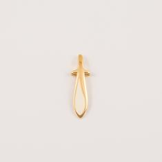Gold Plated Sword White 3.3x1cm