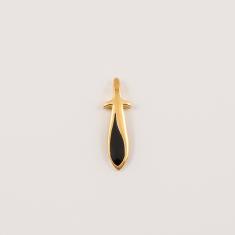 Gold Plated Sword Black 3.3x1cm