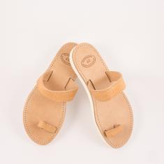 Δερμάτινη Σαγιονάρα Δάχτυλο Λευκή Σόλα