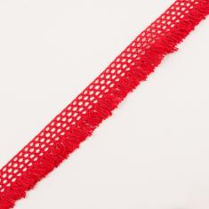 Knitted Braid Fringes Red