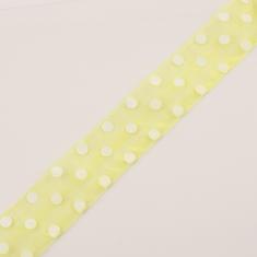 Organza Ribbon Yellow Dots (4cm)