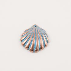 Copper Shell Oxidized Blue 3.1x3cm