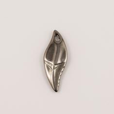 Shark Tooth Black Nickel 4.1x1.6cm