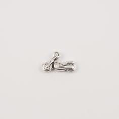 Metal Motorbike Silver 2x1.2cm