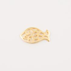 Gold Plated Perforated Fish 3.2x1.8cm