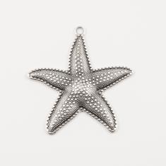 Metal Starfish Silver 6.8x6.1cm