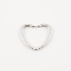 Hoop Heart Silver 3.6x3.2cm