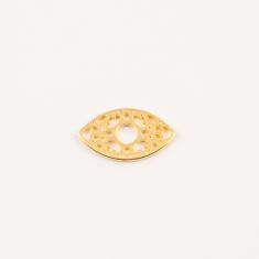Gold Plated Perforated Eye 2.8x1.6cm