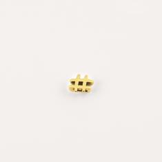 Gold Plated Metal Hashtag 8x7mm