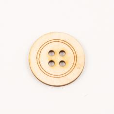 Ξύλινο Κουμπί Φυσικό Χρώμα 4cm