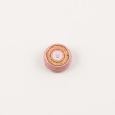 Κεραμικό Μάτι Ροζ Glitter 1.7cm