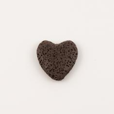Καρδιά Λάβα Καφέ Σκούρο 3x2.9cm
