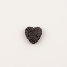Καρδιά Λάβα Μαύρη 2.1x1cm
