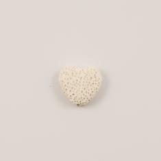 Καρδιά Λάβα Λευκή 2.1x1cm