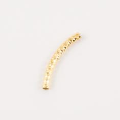Gold Plated Grained Tube 3.5x0.3cm