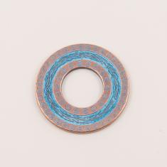 Copper Circle Oxidized Blue 4cm