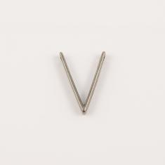 Metal Item "V" Black Nickel 3x2cm