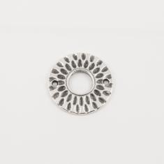 Carved Circle Silver 3cm