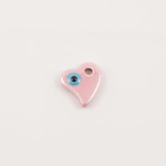 Ceramic Heart-Eye Pink 1.9x2cm