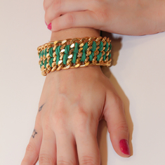 Bracelet Suede Chain Green