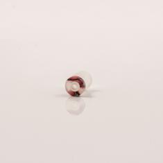 Σκουλαρίκι Streching Διάφανο-Κόκκινο 4mm