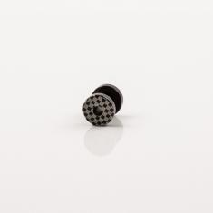 Earring Stretching Black Checkered 4mm