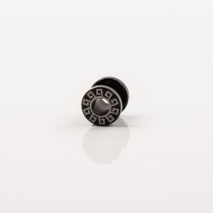 Σκουλαρίκι Streching Μαύρο Μαίανδρος 6mm