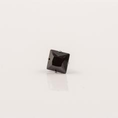 Earring Square Zirgon Black 8mm