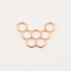 Metal Honeycomb Pink Gold 4x3cm