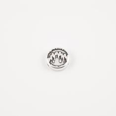 Round Carved Item Silver 1.7cm