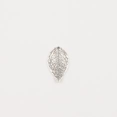 Embossed Leaf Silver 2.6x1.5cm