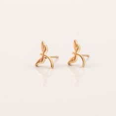 Gold Plated Steel Earrings Dragonfly