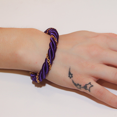 Bracelet Twisted Cord Purple