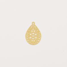 Gold Plated Filigree Τeardrop 1.5x2.5cm