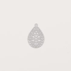 Filigree Τeardrop White 1.5x2.5cm