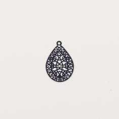 Filigree Τeardrop Dark Blue 1.5x2.5cm