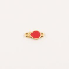 Gold Plated Pomegranate Enamel Red