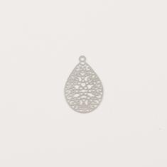 Filigree Τeardrop Silver 1.5x2.5cm