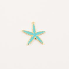 Starfish Turquoise Enamel 3.3x3cm