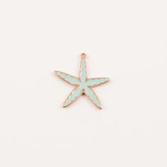 Starfish Light Blue Enamel 3.3x3cm