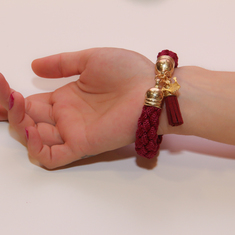 Knitted Cord Bracelet Burgundy