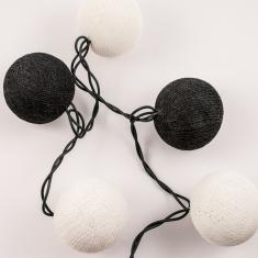 Φωτάκια Υφασμάτινα Μαύρο-Λευκό