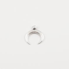 Crescent Silver 3x1.5cm