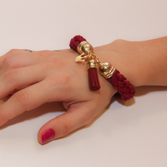 Bracelet Knitted Cord Burgundy