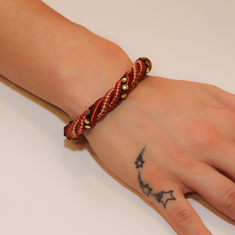 Bracelet Twisted Cord Coral