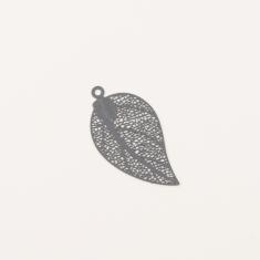 Metal Leaf Filigree Gray 3.9x2.1cm