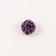 Pom Pom Blue-Red 25mm