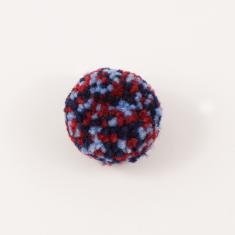 Pom Pom Blue-Red 40mm