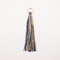 Φούντα Μπλε Σκούρο-Χρυσό 22cm