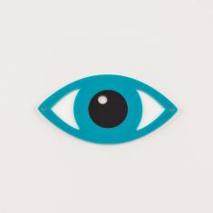 Eye Plexiglass Turquoise-White 8x4cm